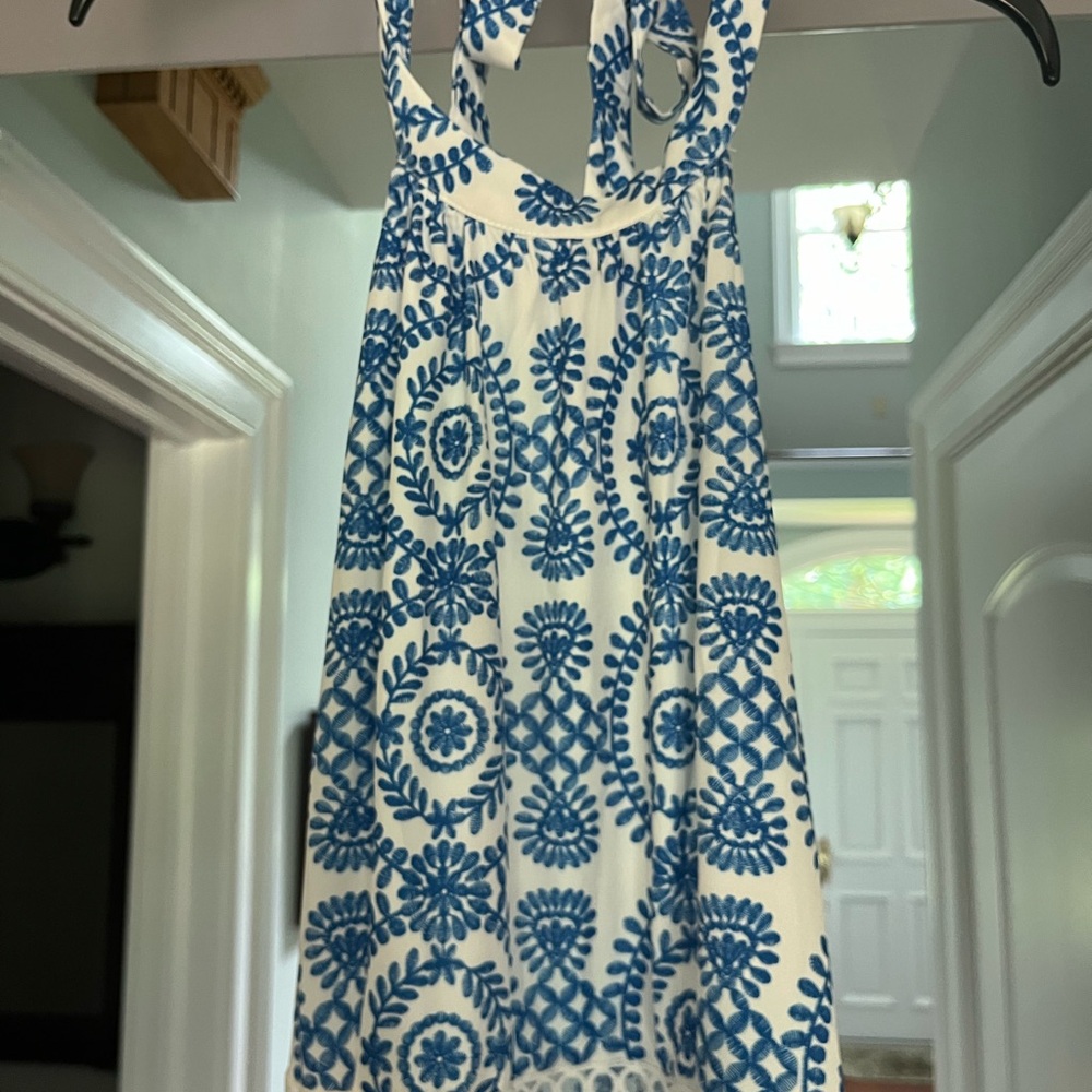 New blue and white summer dress, size large. - Picture 3 of 7